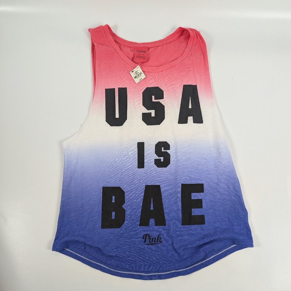 Victorias Secret PINK USA Is Bae Tie Dye Ombre Boyfriend Muscle Tank Top XS